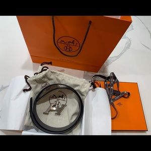 Hermès black and grey belt